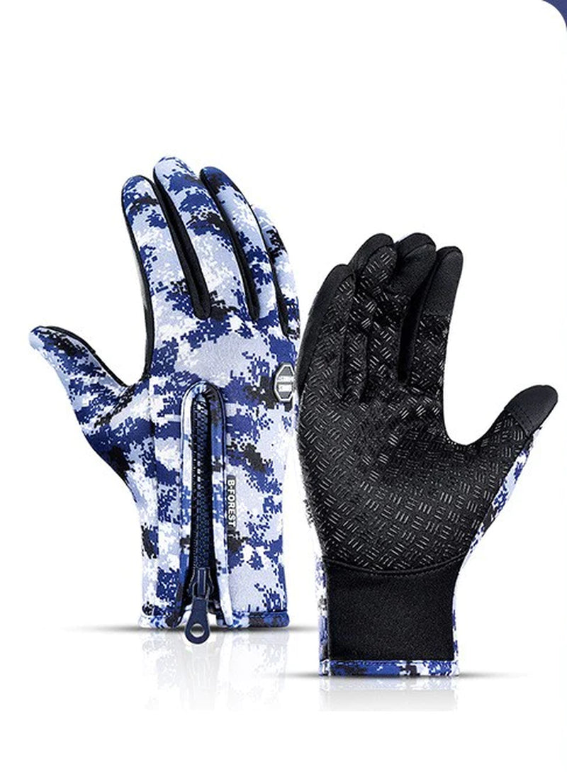 Heated Winter Gloves Touch Screen Riding Motorcycle Sliding Waterproof Sports Gloves with Fleece
