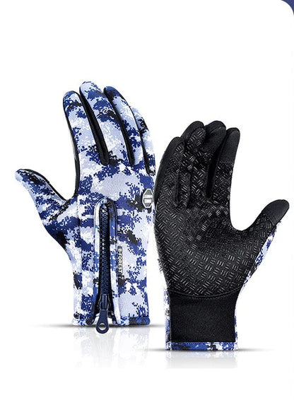 Heated Winter Gloves Touch Screen Riding Motorcycle Sliding Waterproof Sports Gloves with Fleece