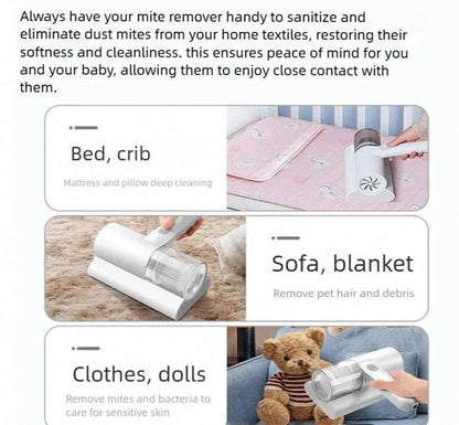 20000Pa Bed Vacuum Cleaner, Powerful Mattress Vacuum Cleaner for Mattress, Bed, Cloth Sofas, Pillows, Carpets, Handheld Cordless Vacuum Cleaner, Wireless Mite Remover Cleaning Machine
