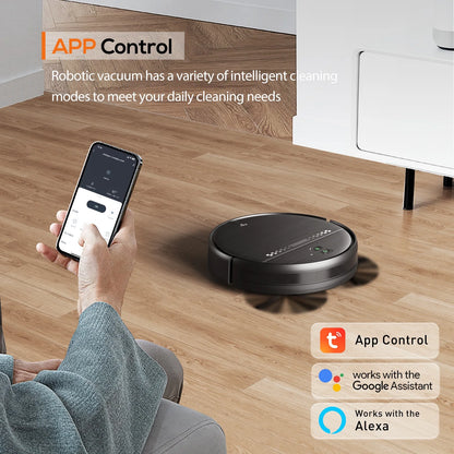Robot Vacuum Cleaner and Mop Combo with App Wifi and Remote Control Robotic Vacuums, Black
